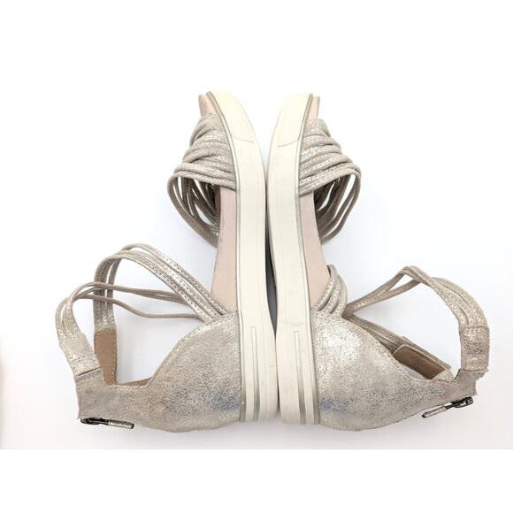 Eileen Fisher Shae Strappy Sandal Women's Back Zip Platinum Size US5 EU36 - Picture 6 of 9